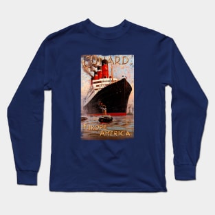 Poster Retro Ship Vintage Cruise Long Sleeve T-Shirt